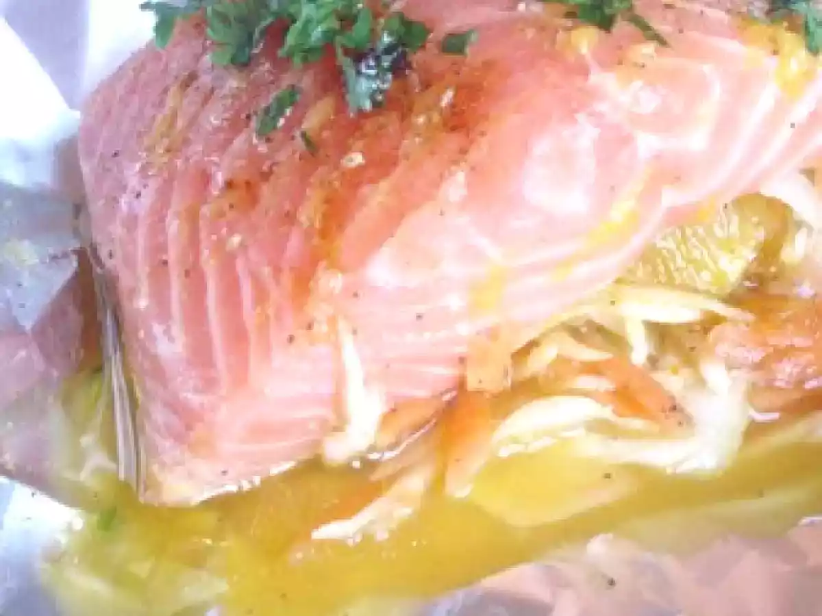 Papillotes de Saumon à l'orange et aux légumes - photo 2