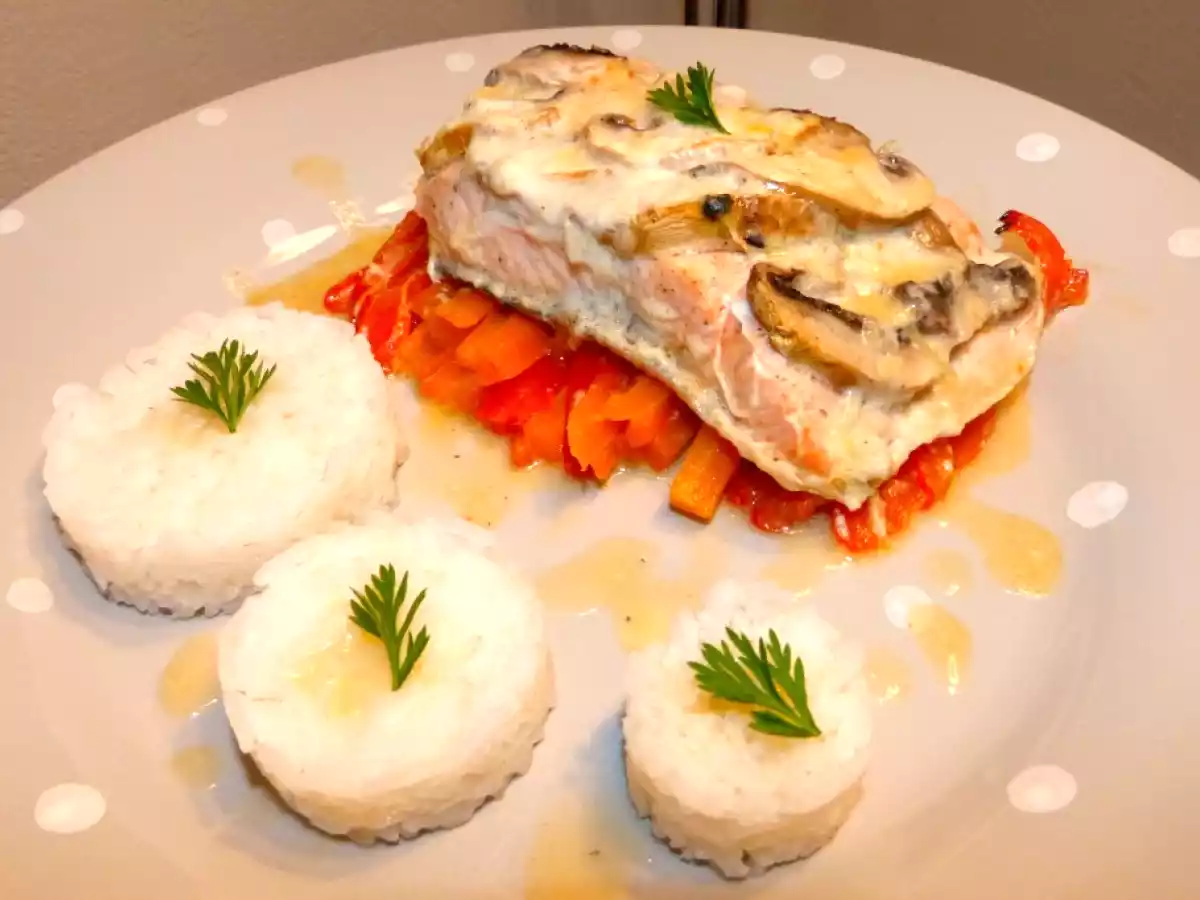 Papillotes de saumon au lait de coco-gingembre et ses petits légumes - photo 3