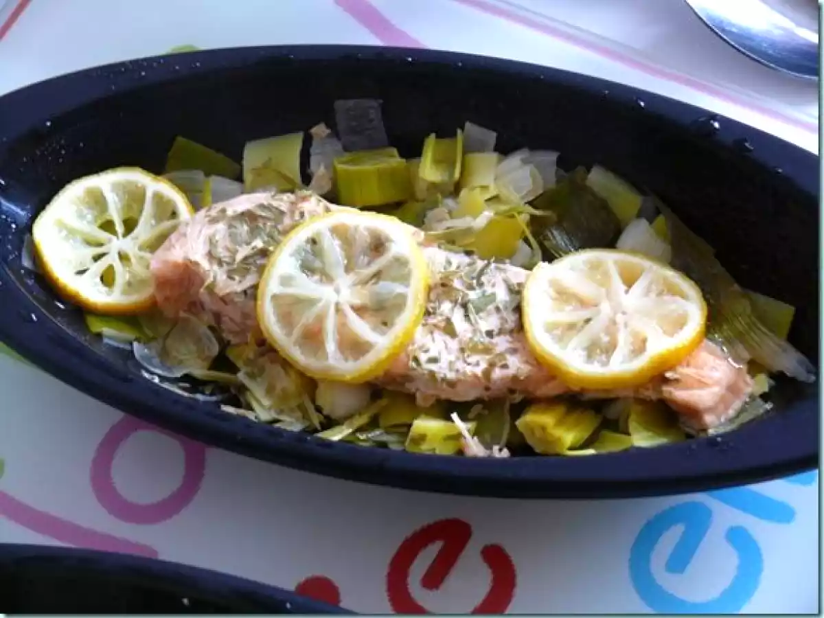 Papillotes en silicone : Pavé de saumon au poireaux - photo 2