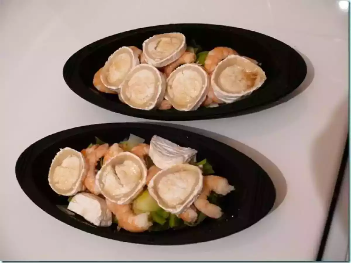 Papillotes poireau crevettes ch vre et miel