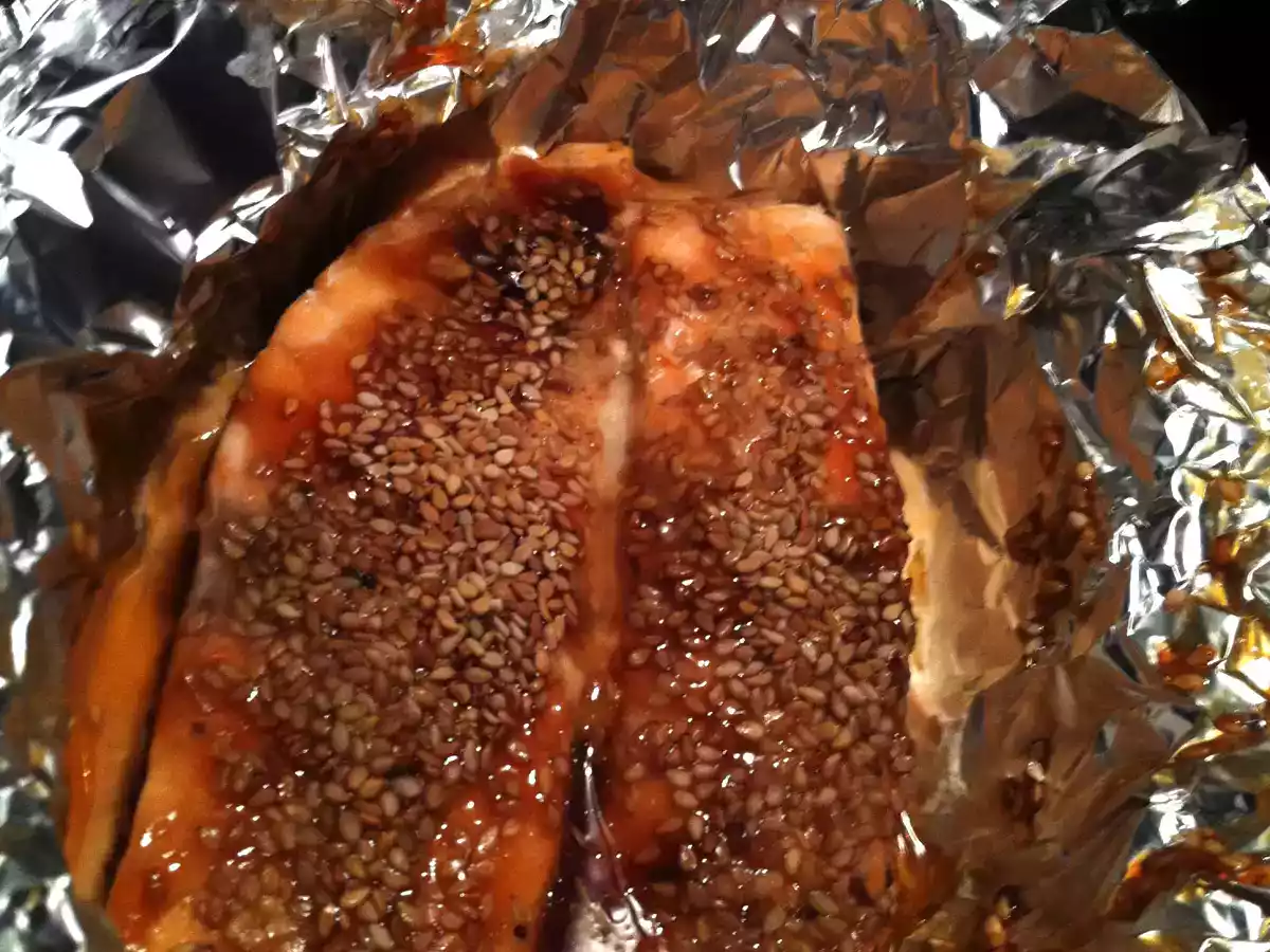 Papillotte Saumon Yakitori Sésame !