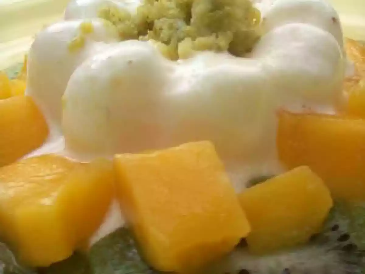 Parfait citron vert à la mangue et kiwis