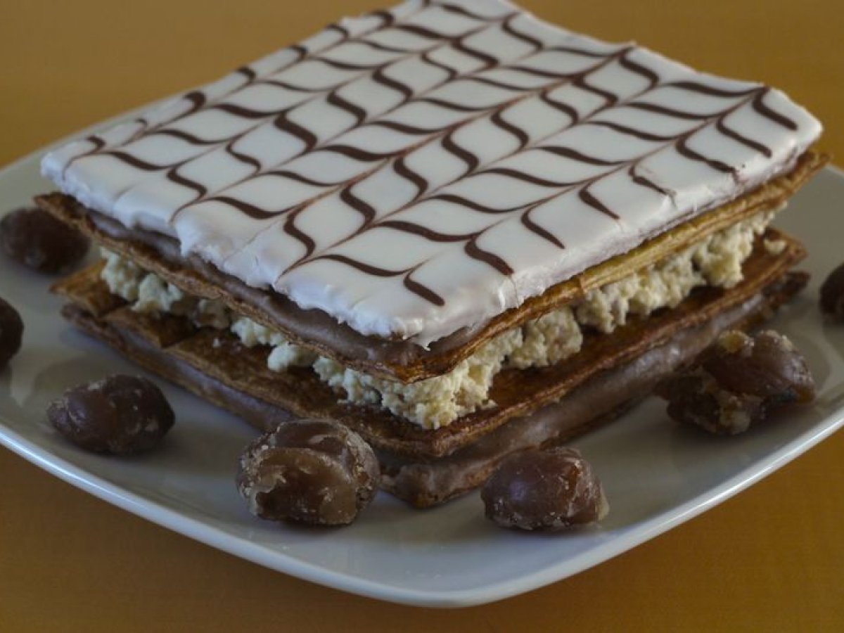 Recette mille-feuille crème et brisures de marrons glacés