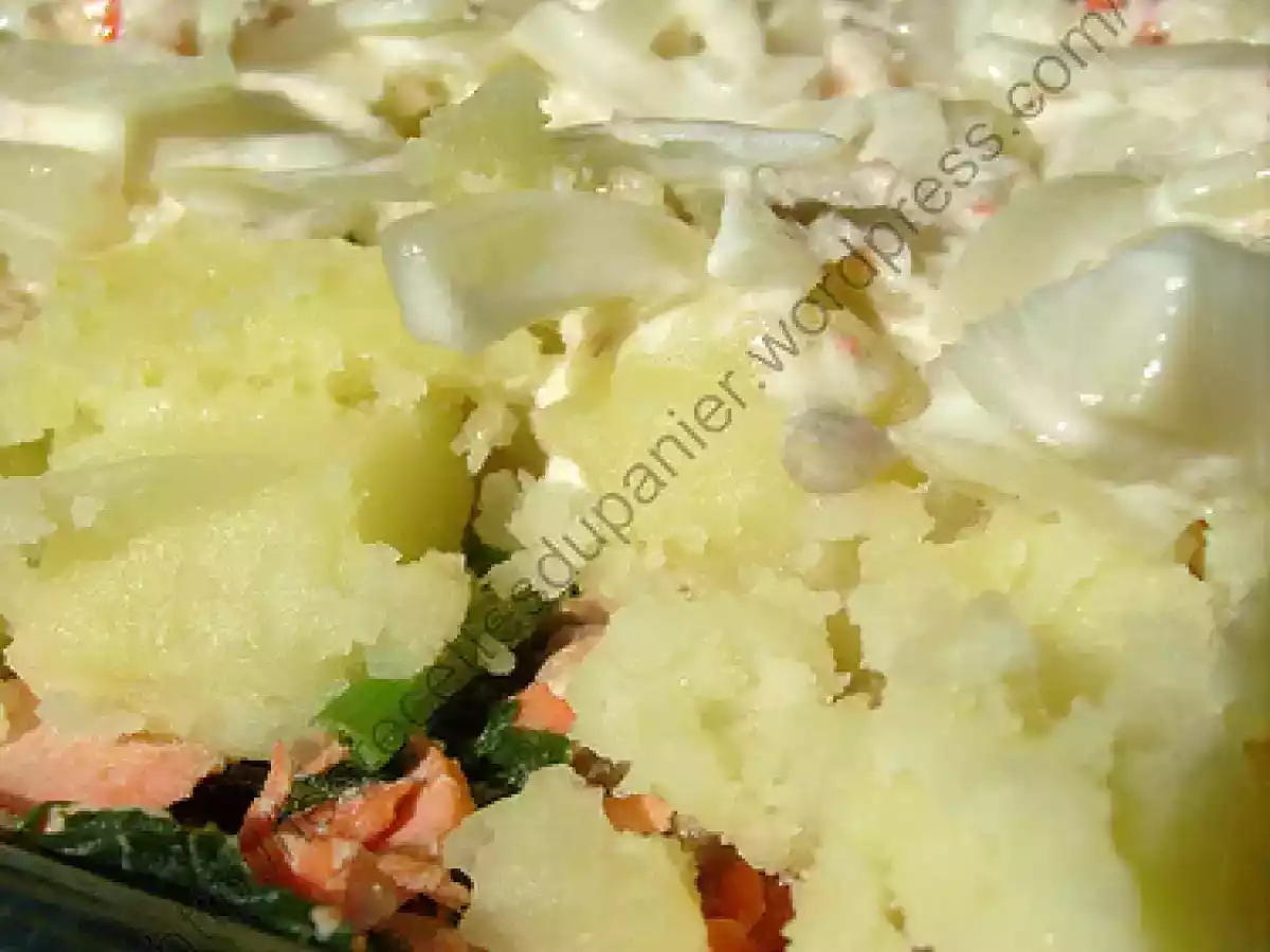 Parmentier au saumon et aux épinards / Salmon and spinach pie