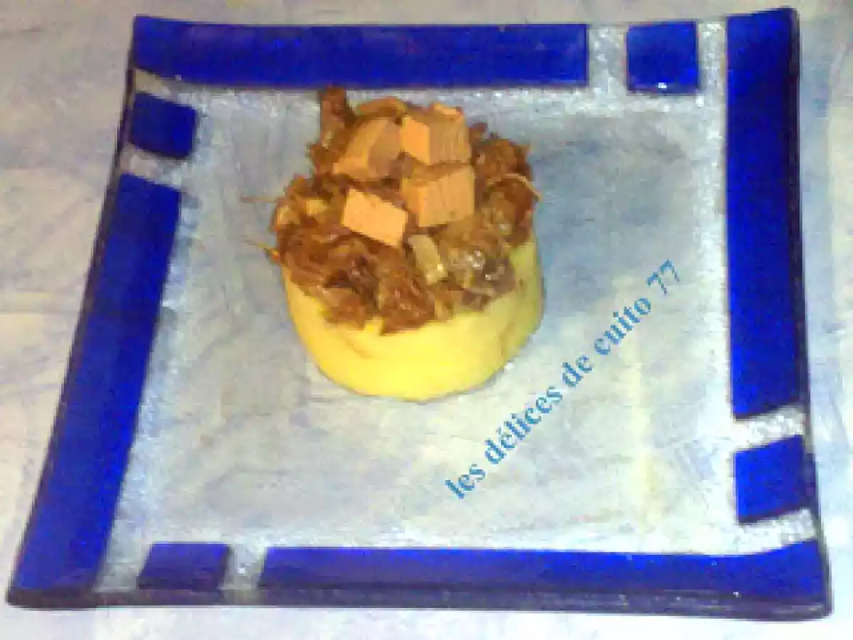 Parmentier de canard au panais pistaché et foie gras