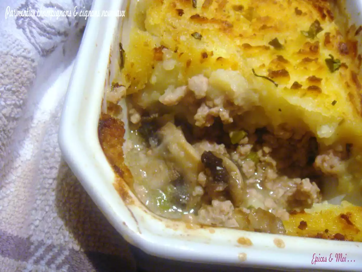 Parmentier de champignons et oignons nouveaux - photo 2