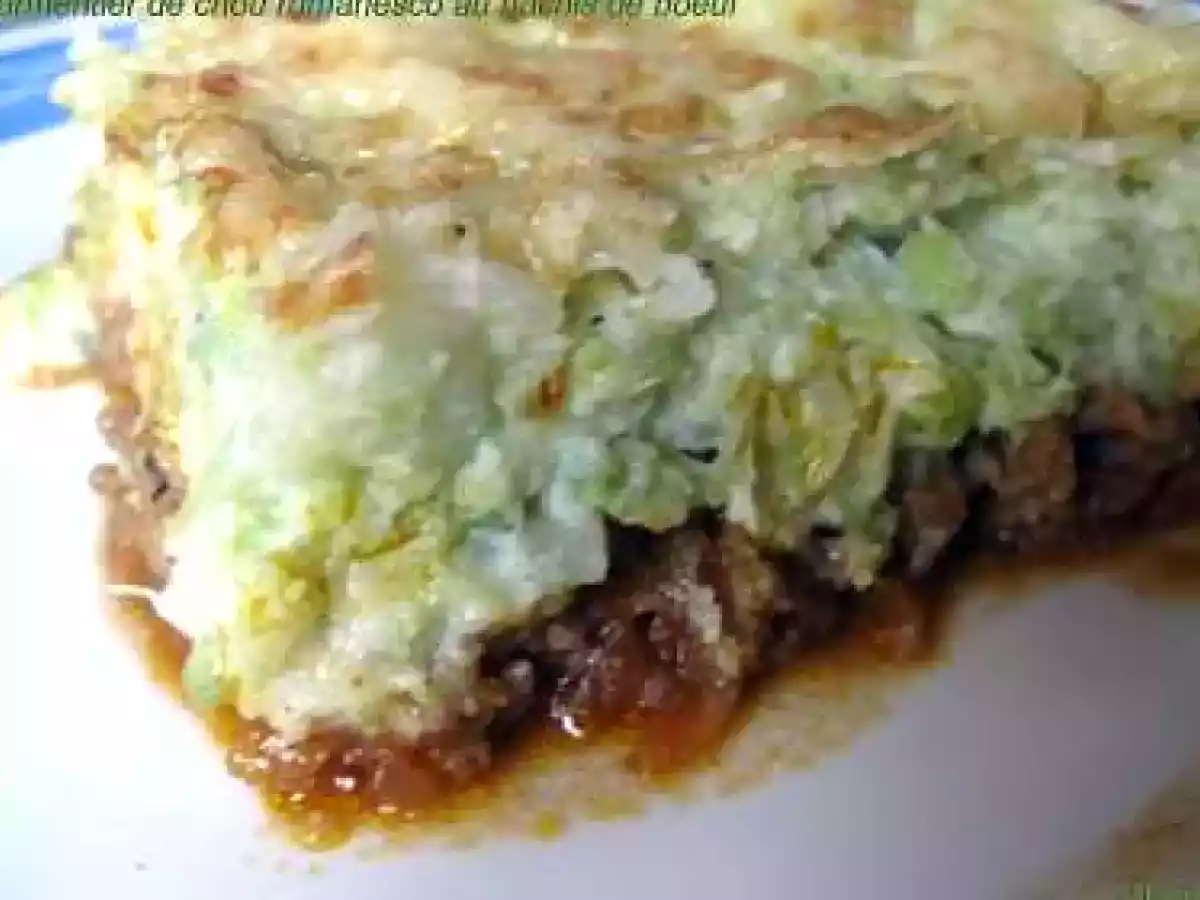 Parmentier de chou romanesco au hachis de boeuf