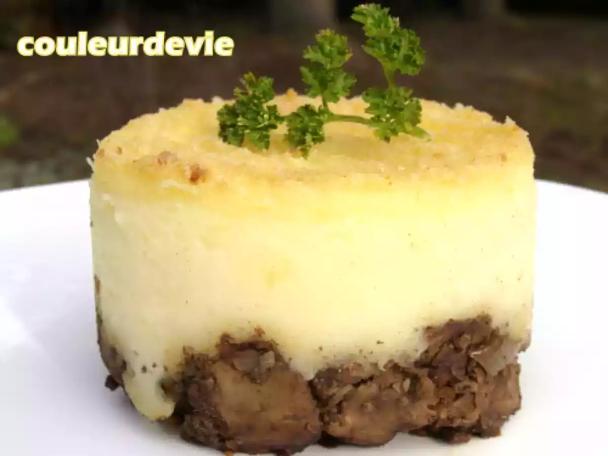 Parmentier de foies de volaille au vinaigre balsamique