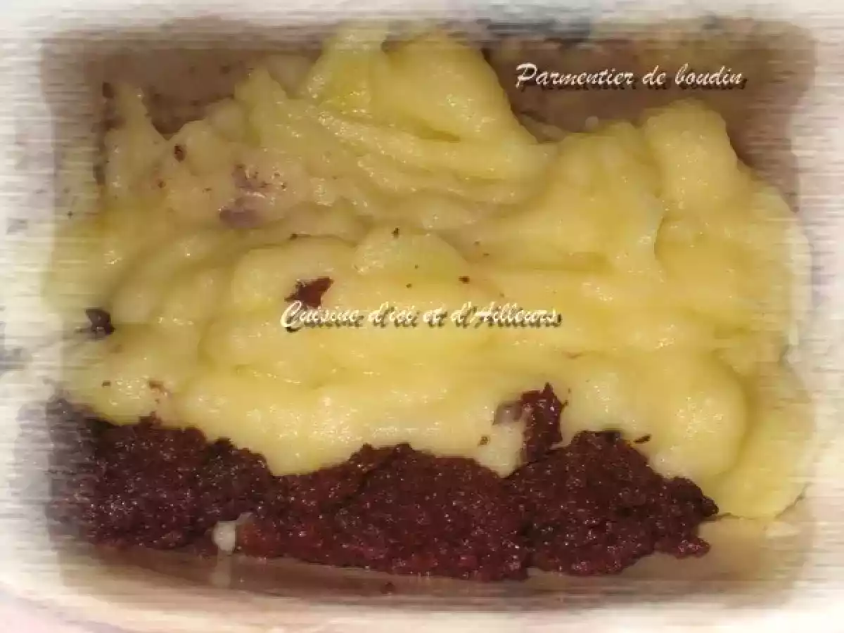 Parmentier (express) de boudin noir aux oignons