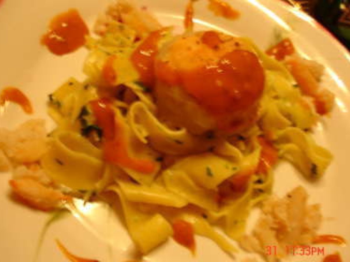 Parpadelles aux médaillons de sole sauce homardine Recette Ptitchef