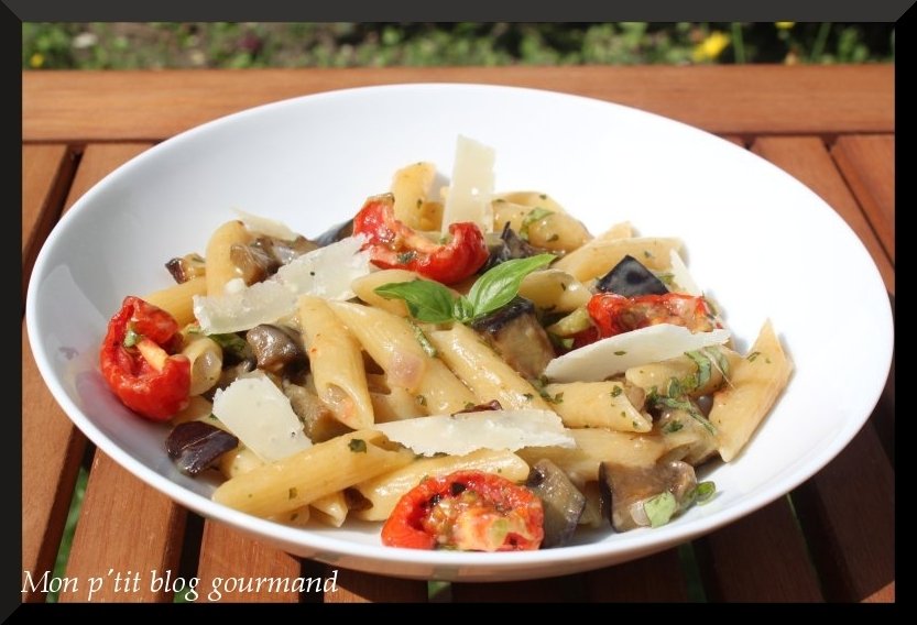 Pastas comme un risotto aux aubergines et tomates confites Recette