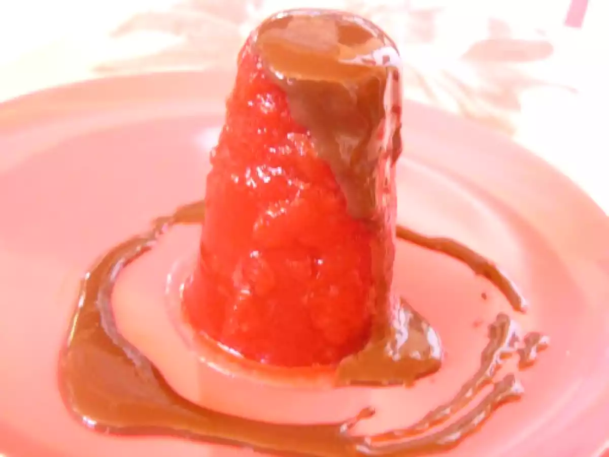 Pastèque en gelée au coulis chocolat/menthe