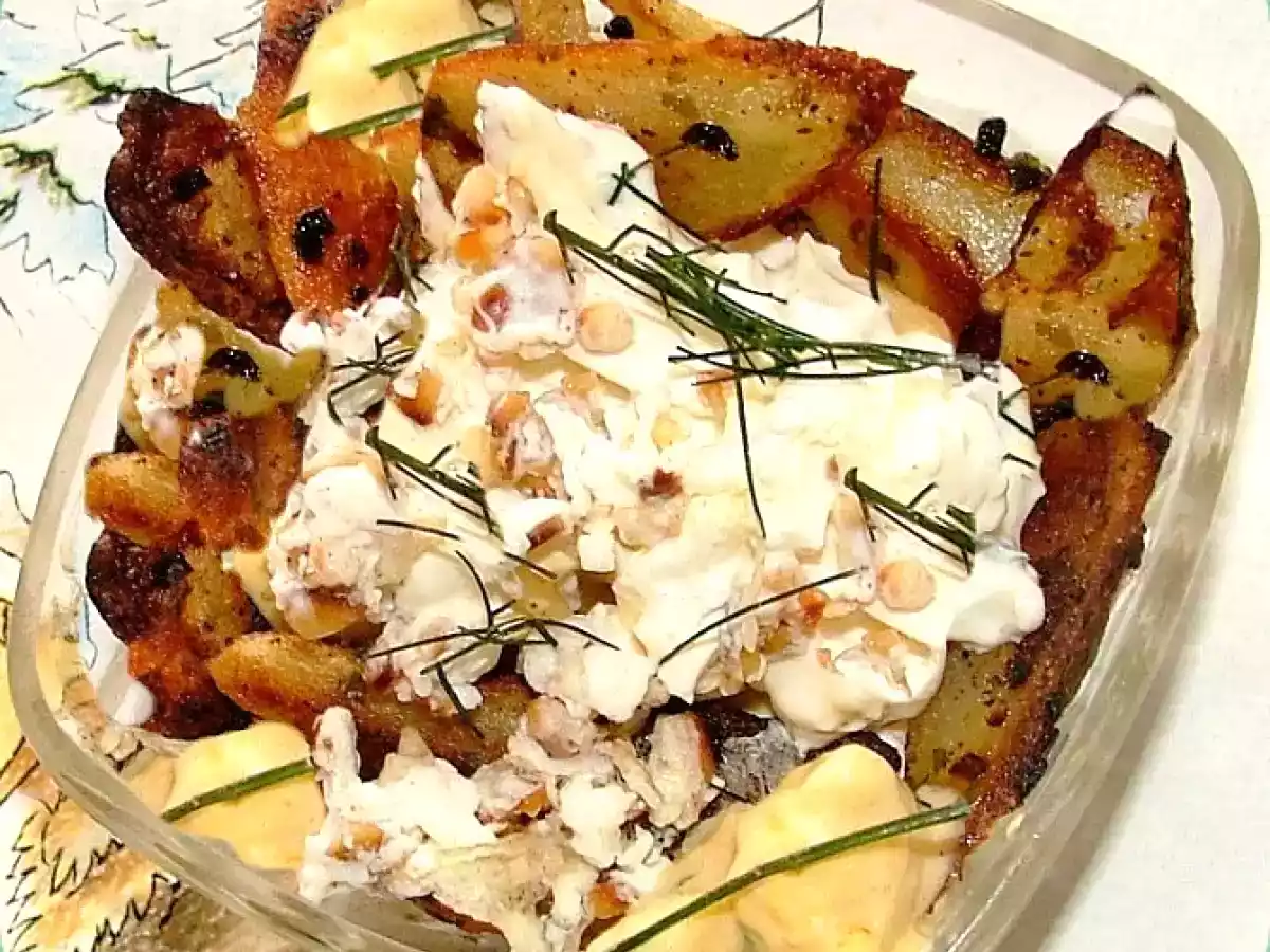 Patates oeuf- mimosa au St Moret et amandes grillées