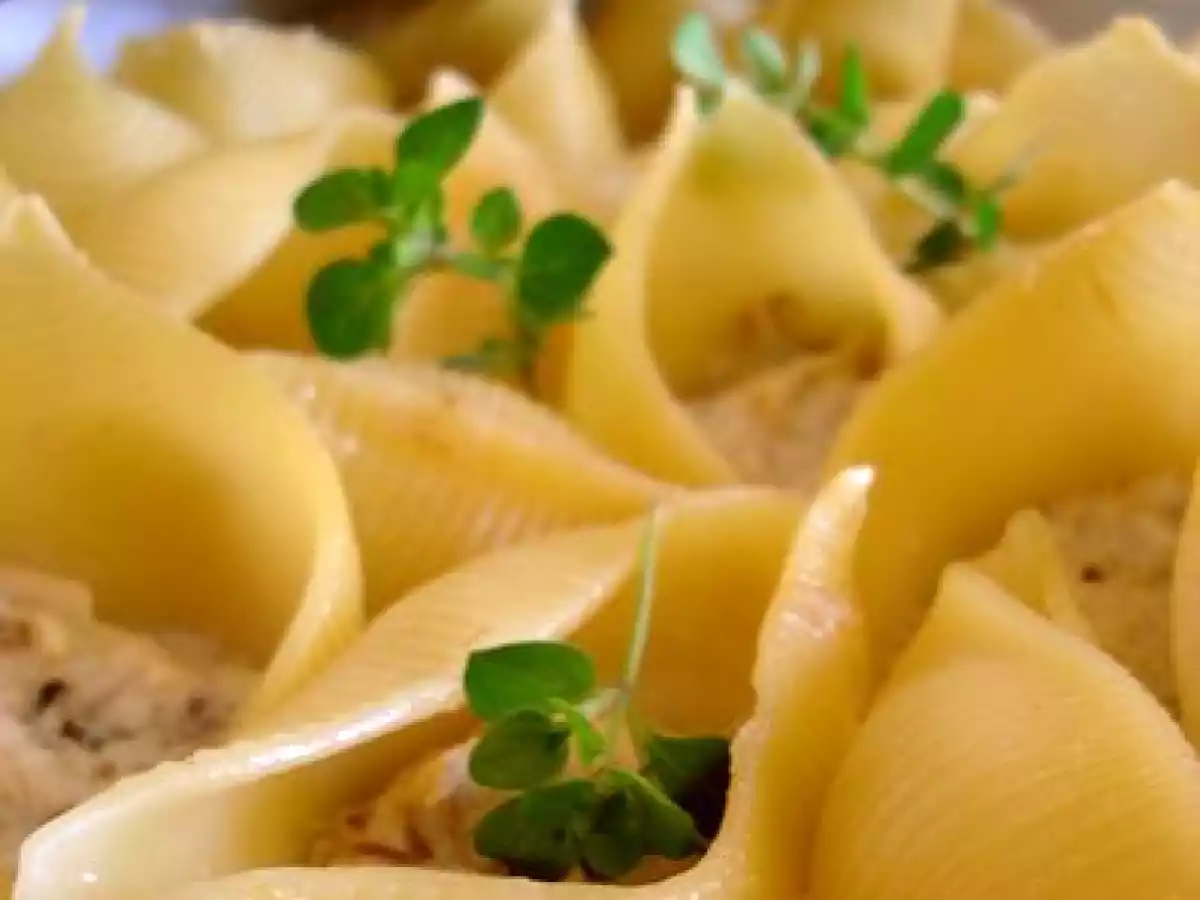 Pâte et maquereau fumé