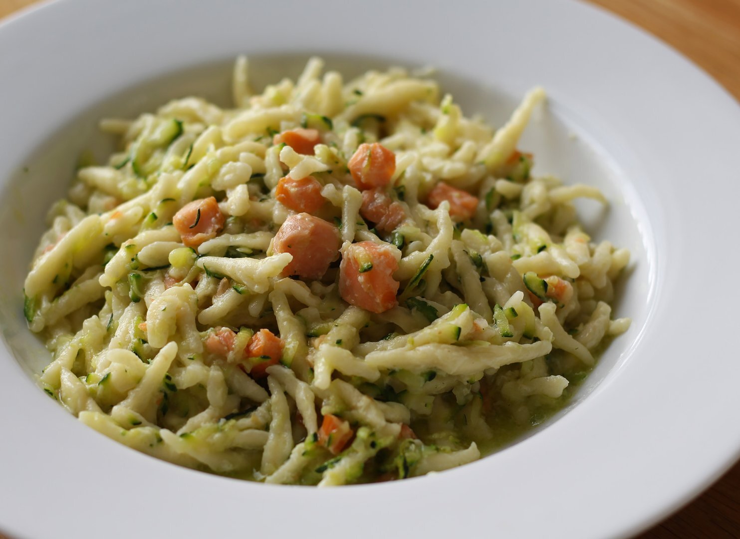 Pâtes au saumon et aux courgettes Recette Ptitchef