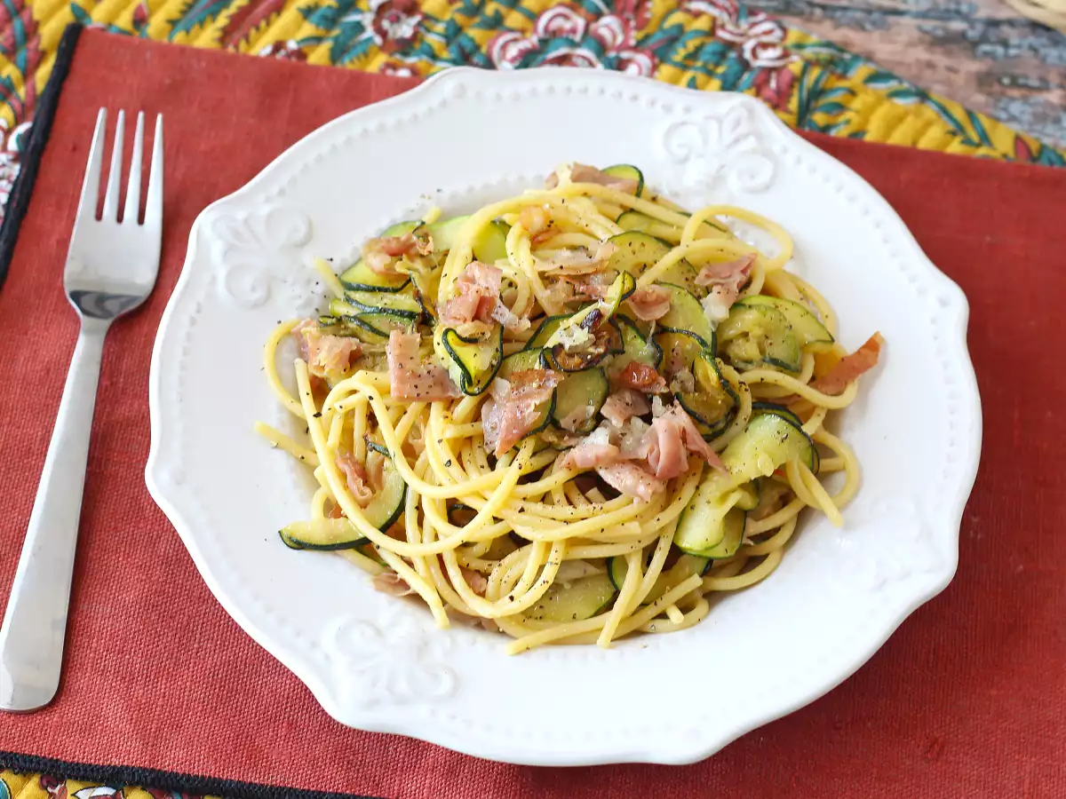 Pâtes aux courgettes et au speck - photo 4