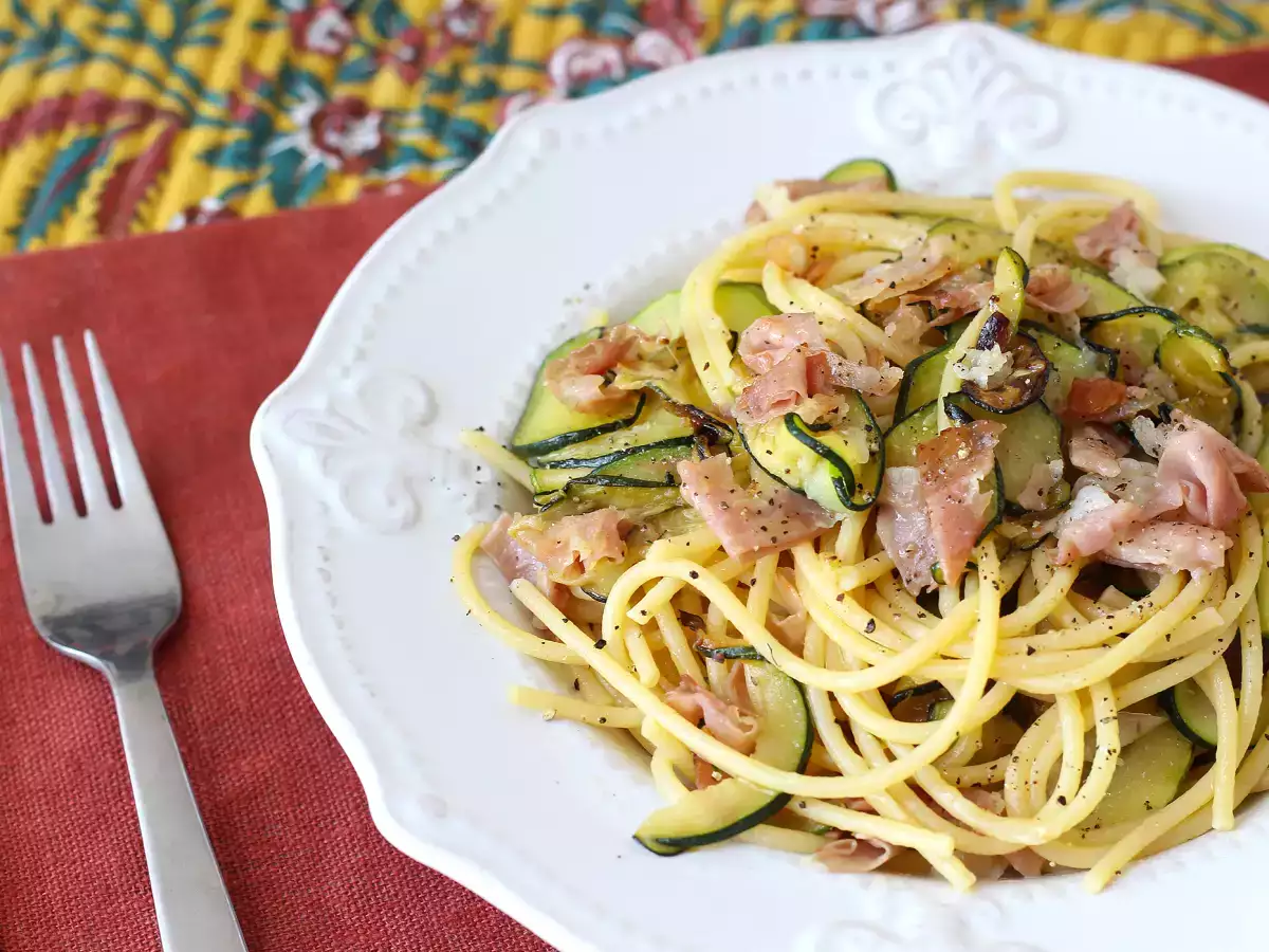 Pâtes aux courgettes et au speck - photo 6