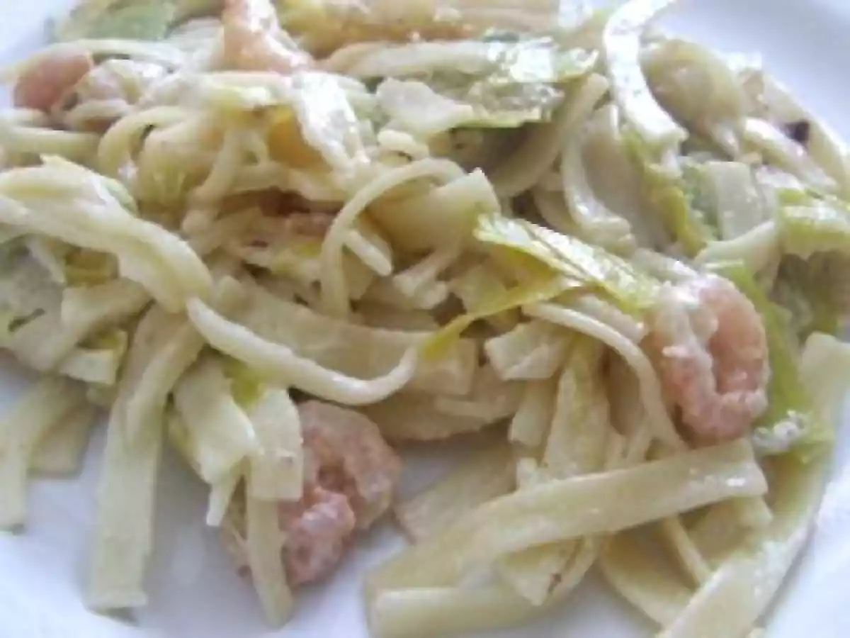 Pâtes aux crevettes et poireaux - photo 2