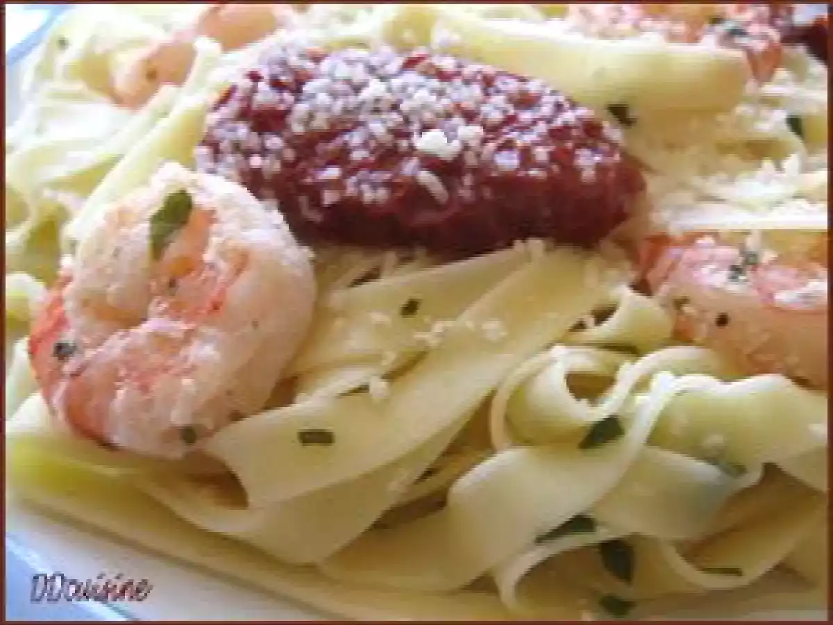 Pâtes aux crevettes (scampis) et aux saveurs d'Italie - photo 2
