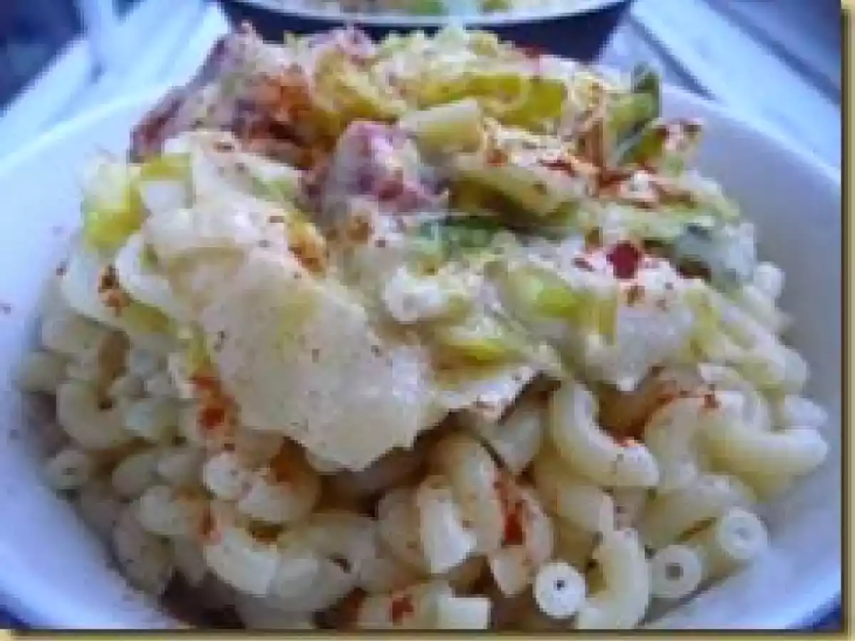 Pâtes aux poireaux et chorizo