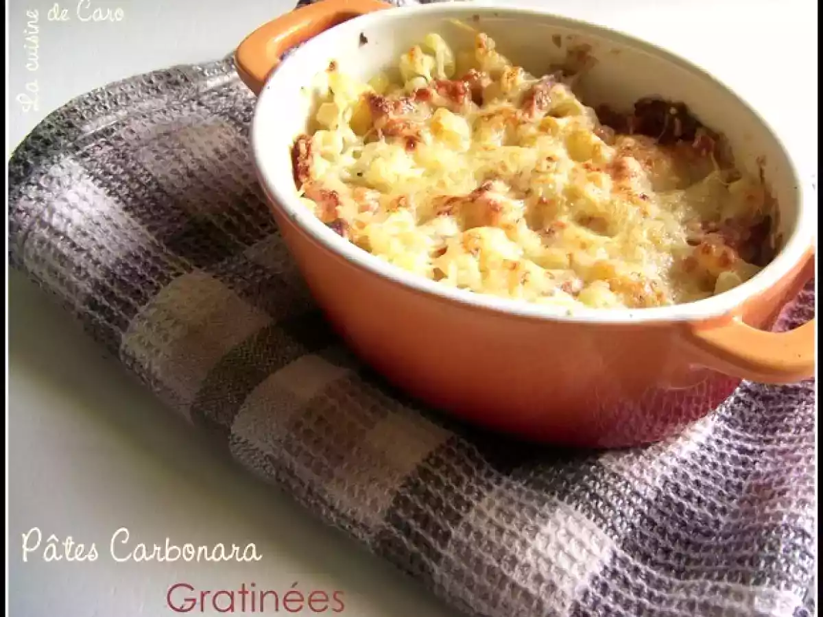 Pâtes carbonara gratinées