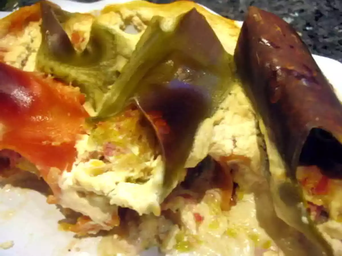 Pâtes farcies au poireau et au jambon, petite touche de moutarde