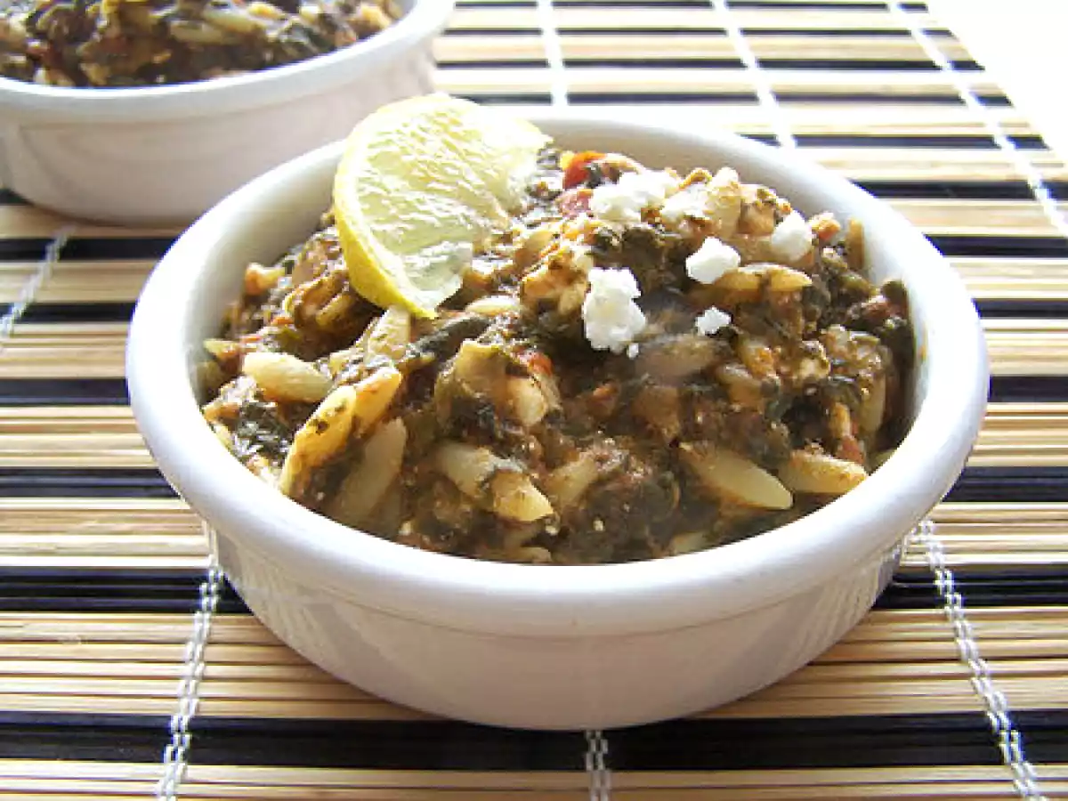 Pâtes grecques aux épinards et à la feta