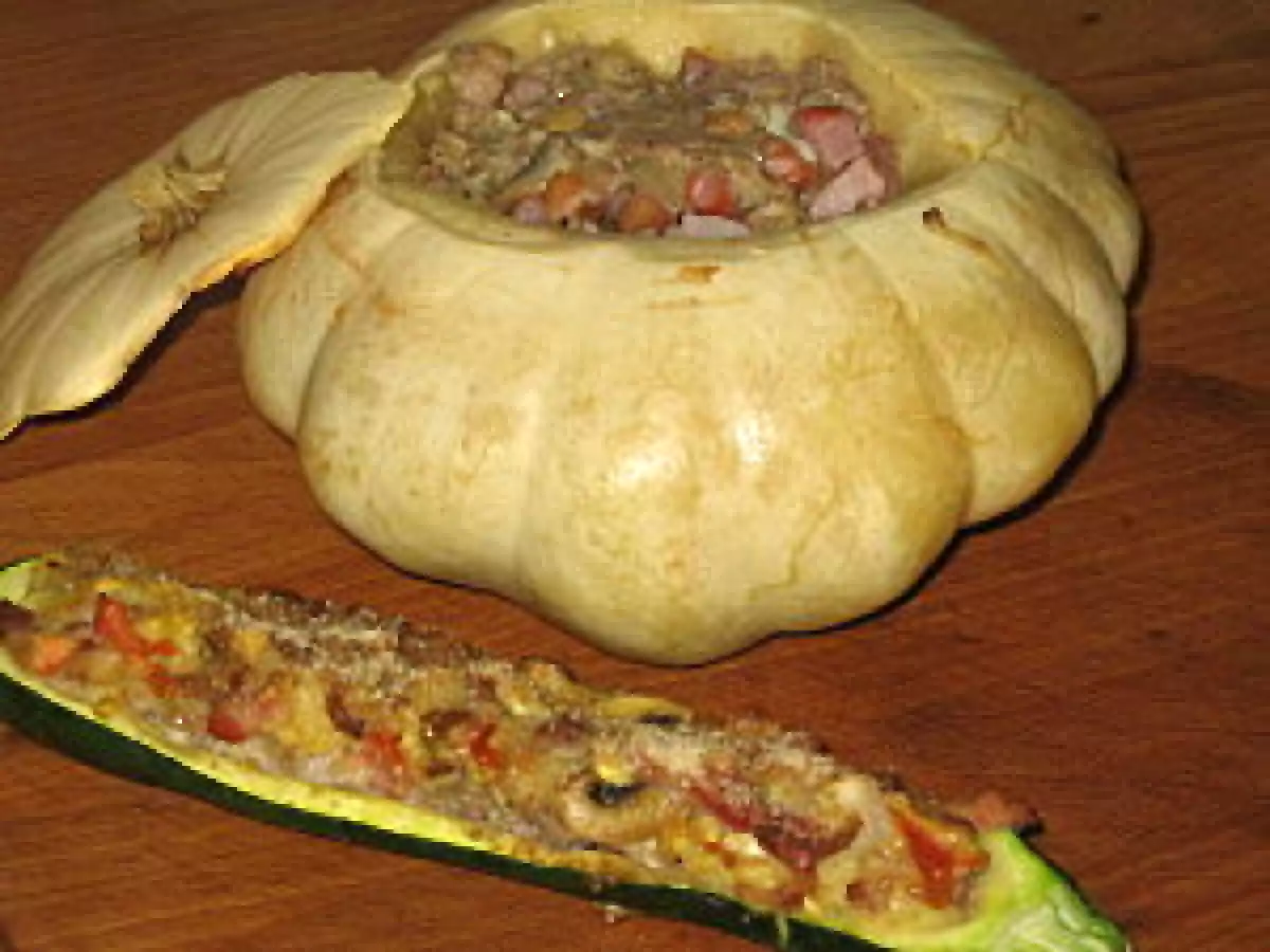 Patisson et courgettes farcis