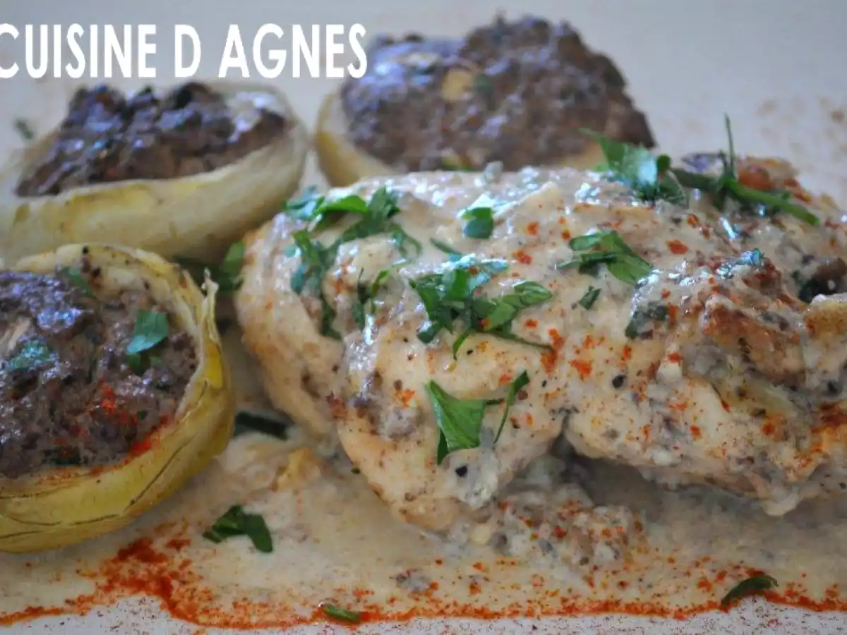 Paupiette de poulet farcie au bleu de bresse