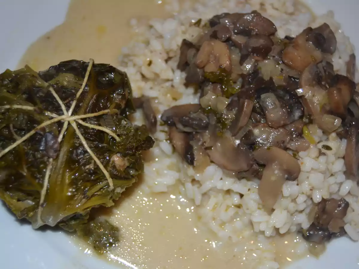 Paupiettes de Chou vert ( sauce forestière )