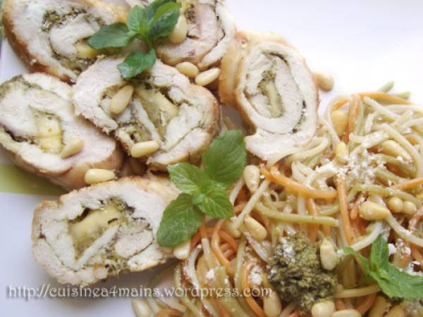 Paupiettes de poulet au pesto