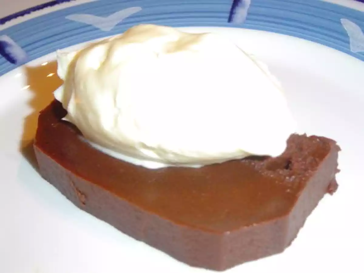 Pavé aux marrons et au chocolat, crème au mascarpone