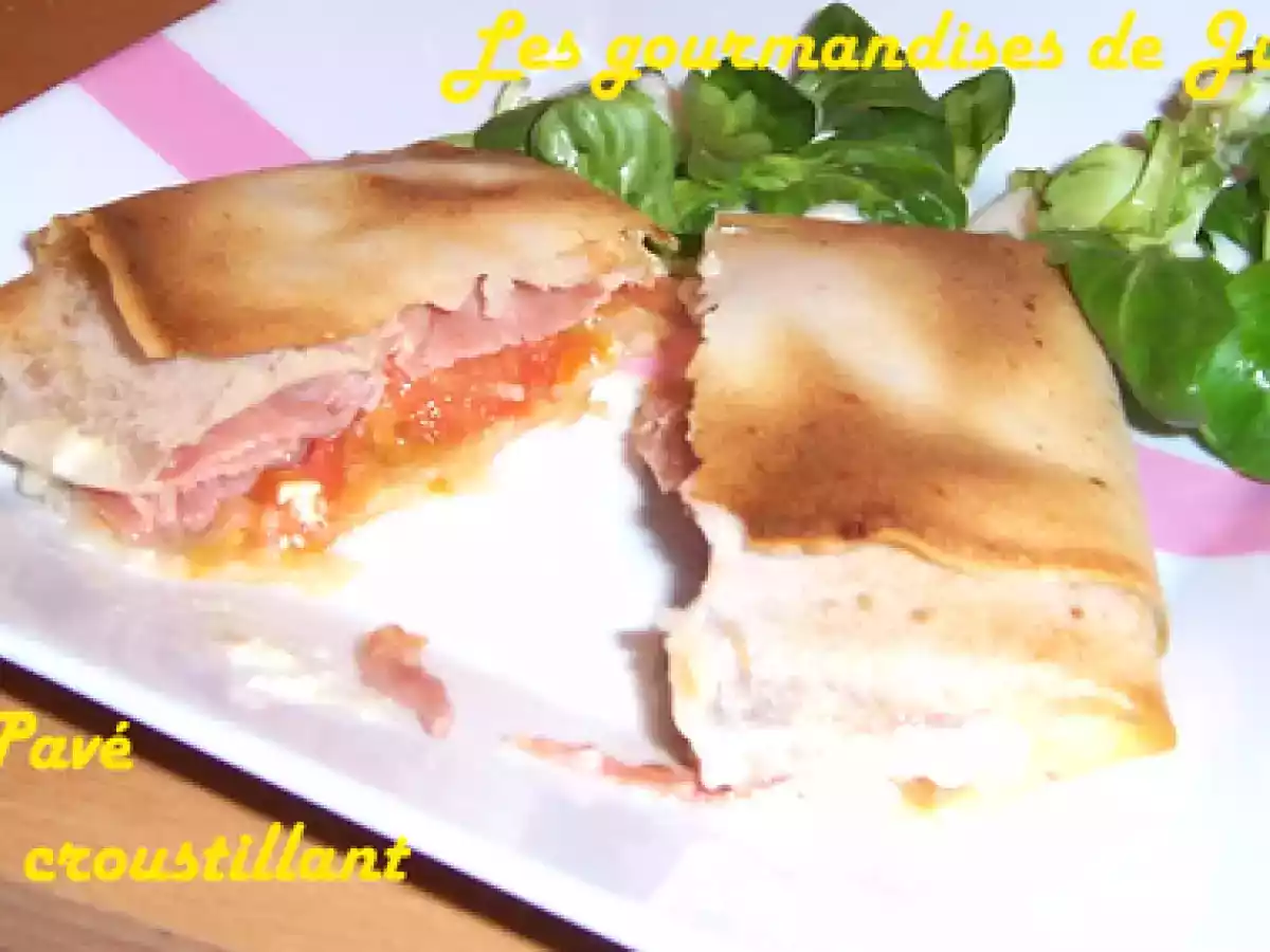 Pavé croustillant tomates / mascarpone / jambon cru