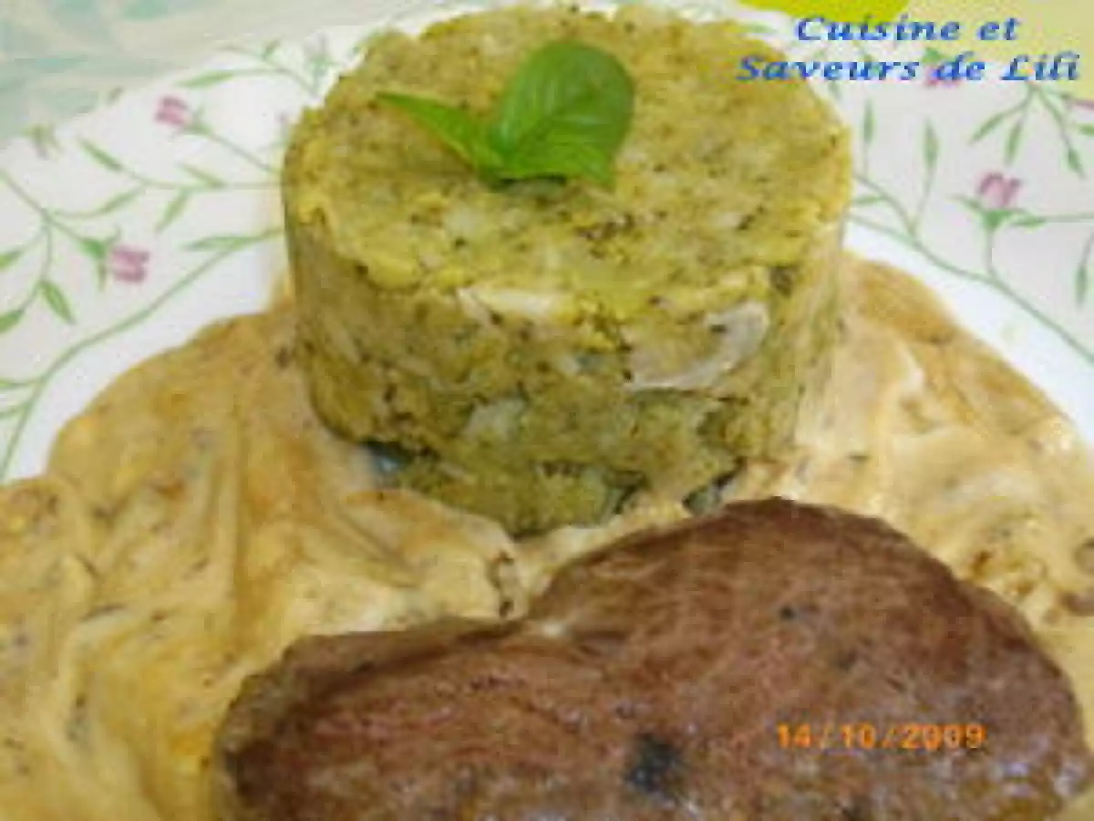 Pavé d?autruche sauce ail et fines herbes