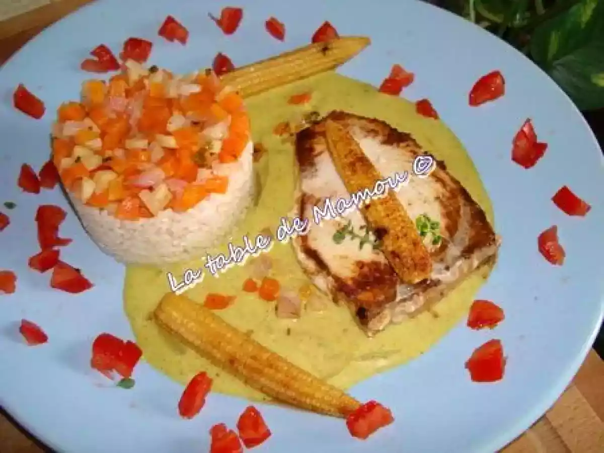 Pavé d'espadon à l'indienne, riz et brunoise de légumes - photo 2