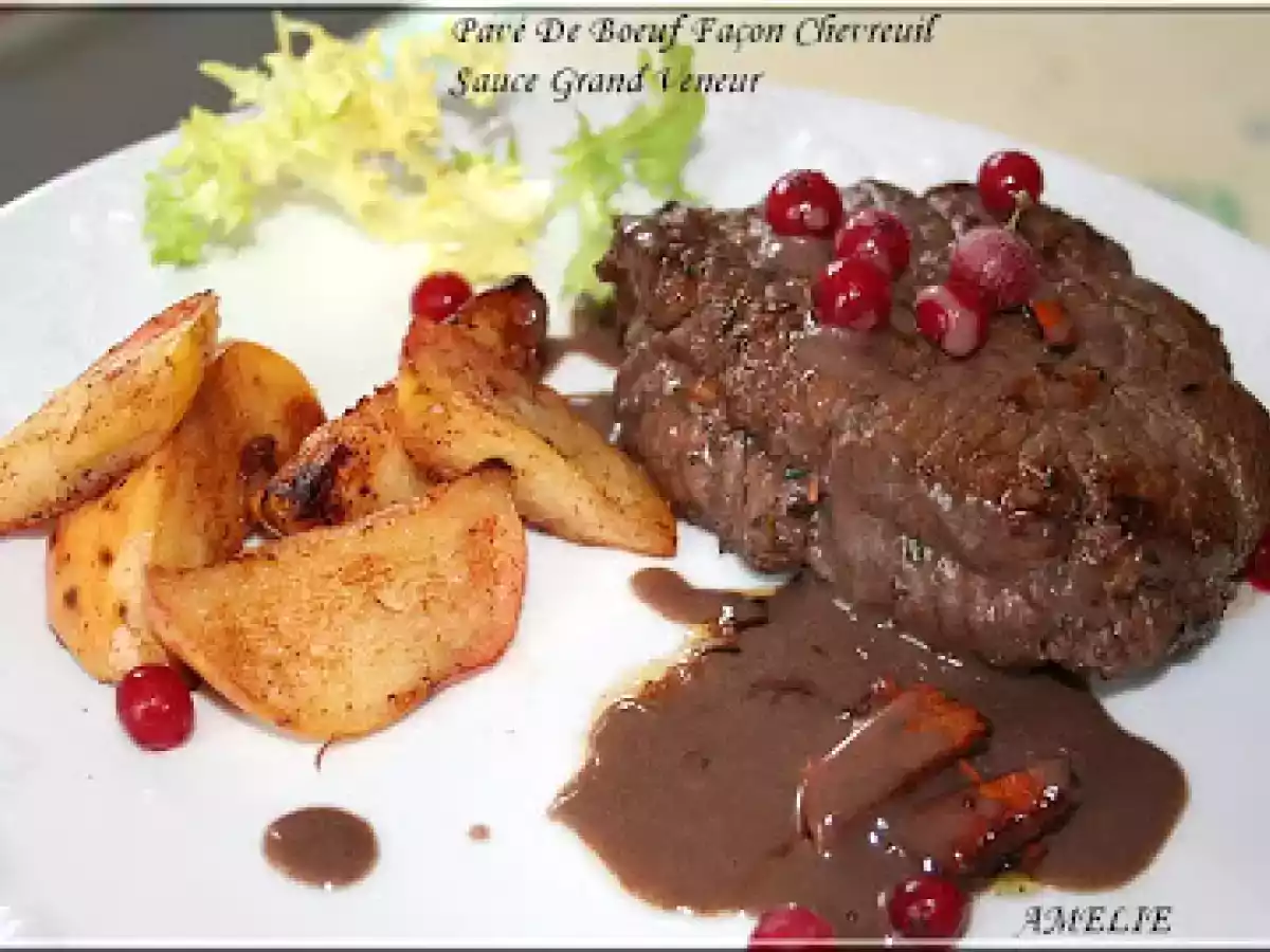 PAVE DE BOEUF MARINE SAUCE GRAND VENEUR