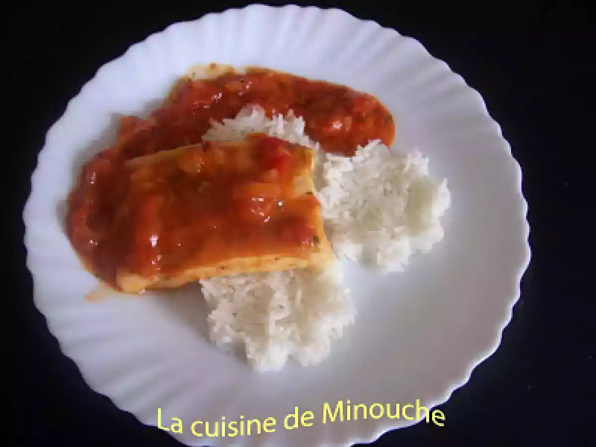 Pavé de cabillaud sauce provençale et ses fleurs de riz