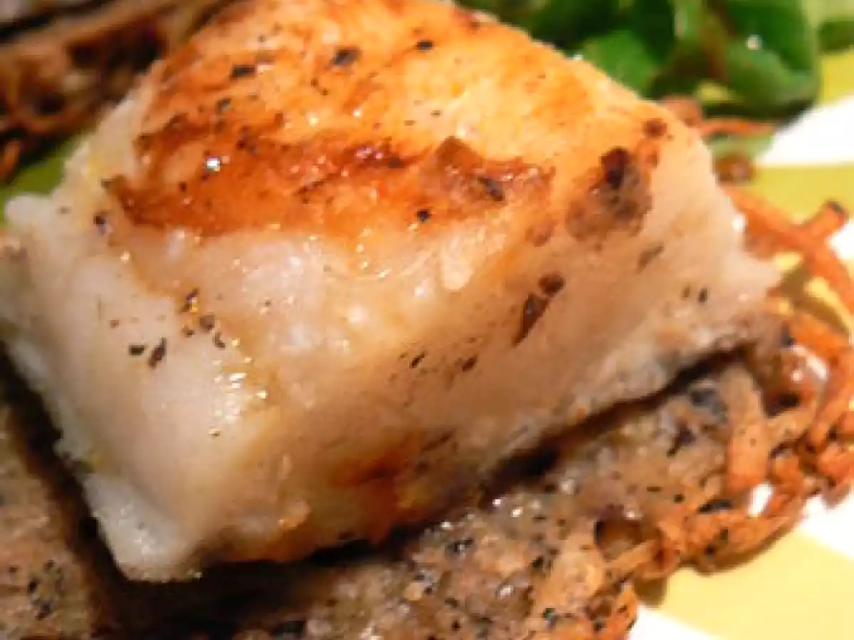 Pavé de morue, galette de pommes de terres