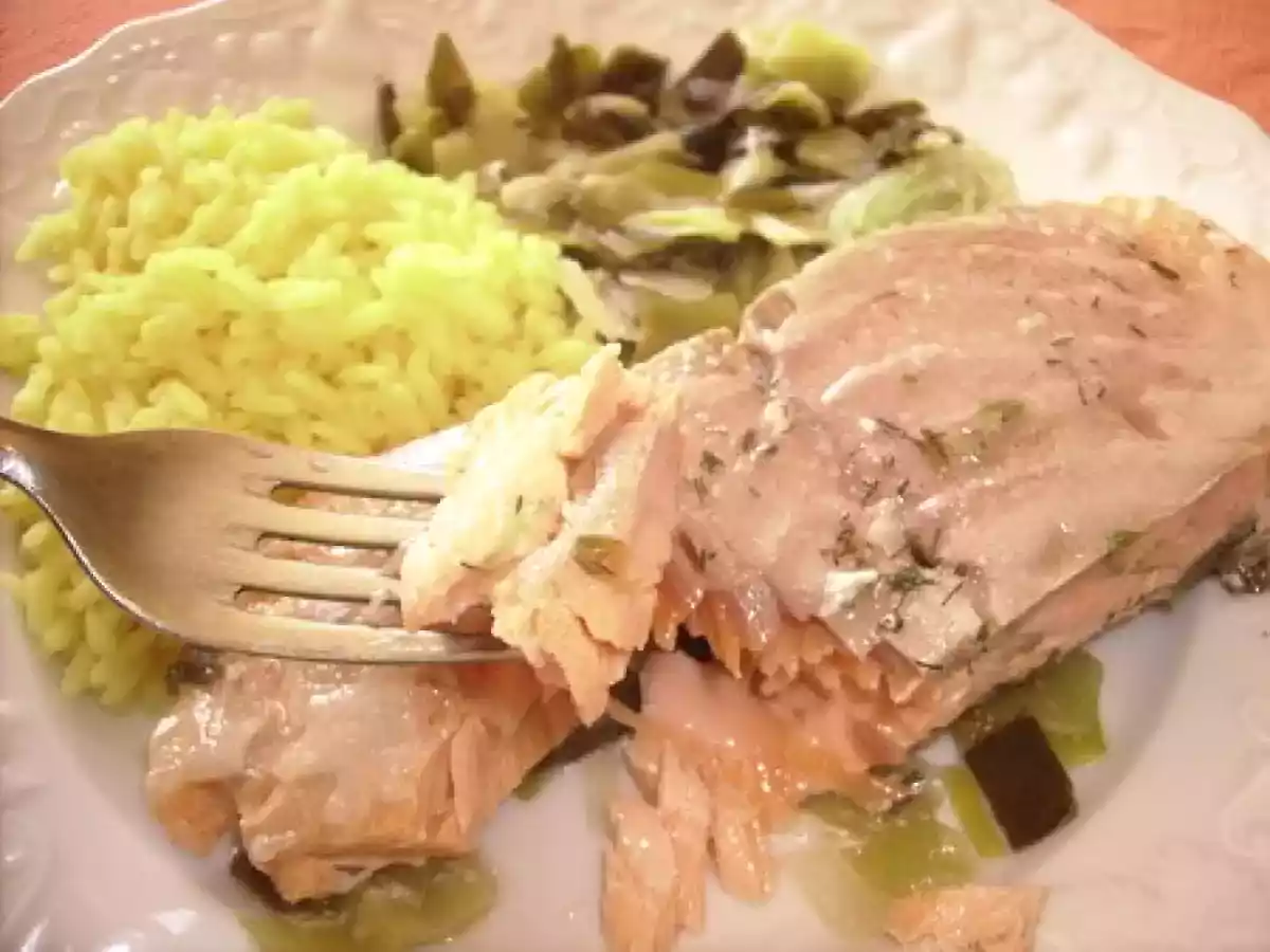 Pavé de saumon à l'estragon et au citron