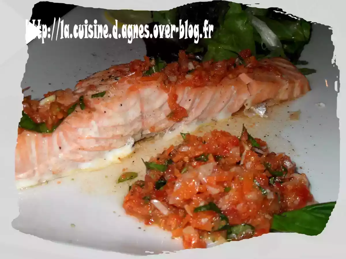 Pavé de saumon aux saveurs printanières