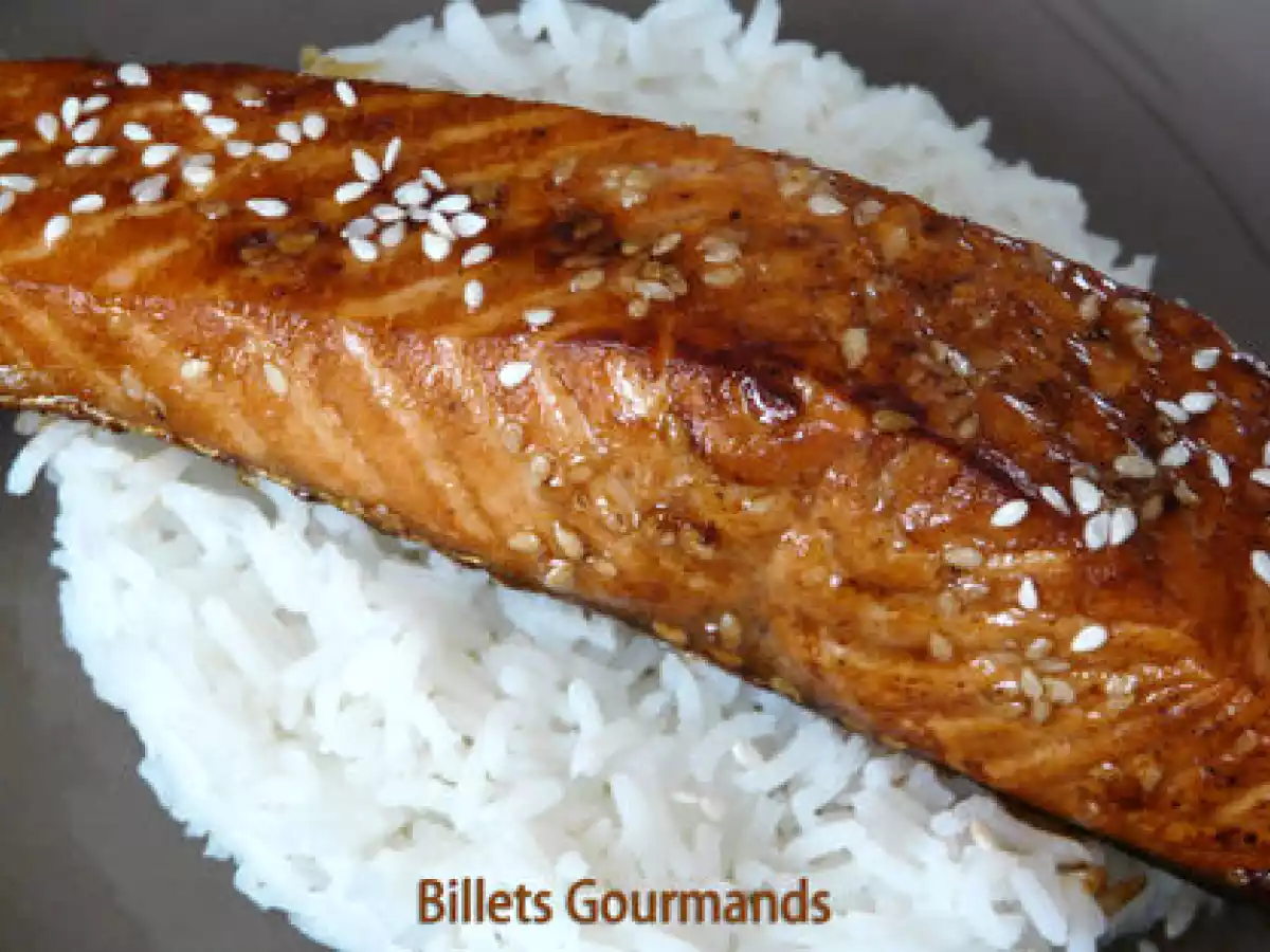 Pavé de saumon caramélisé au sésame