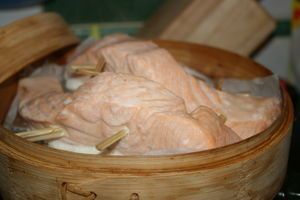 Le blog de Sam.: Saumon au panier vapeur en bambou