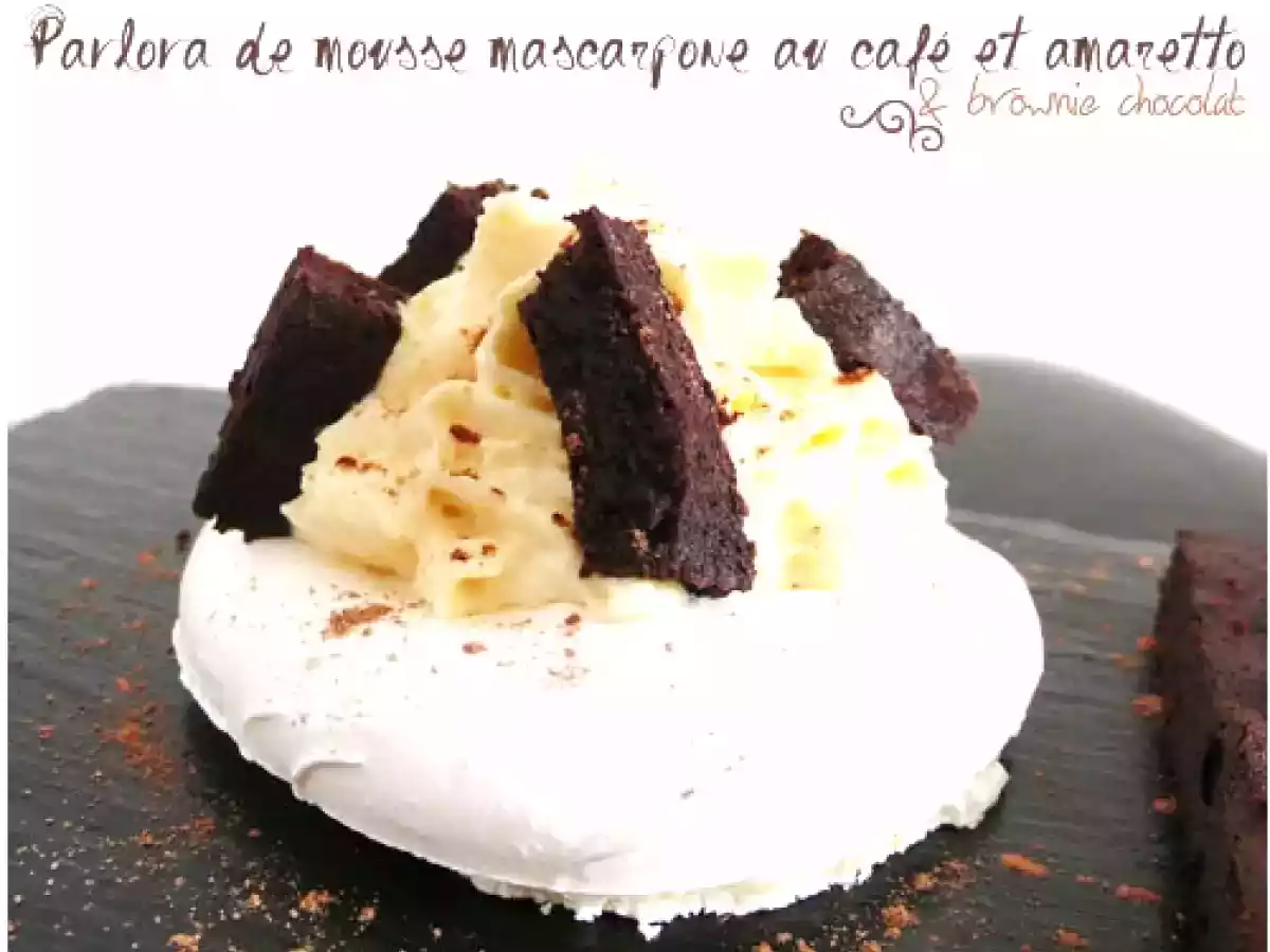 Pavlova à la mousse mascarpone et brownie chocolat