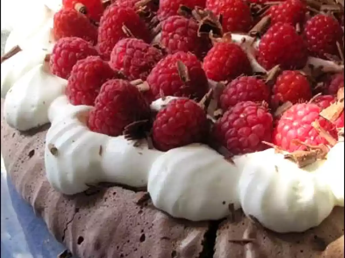 Pavlova chocolat framboise de Nigella