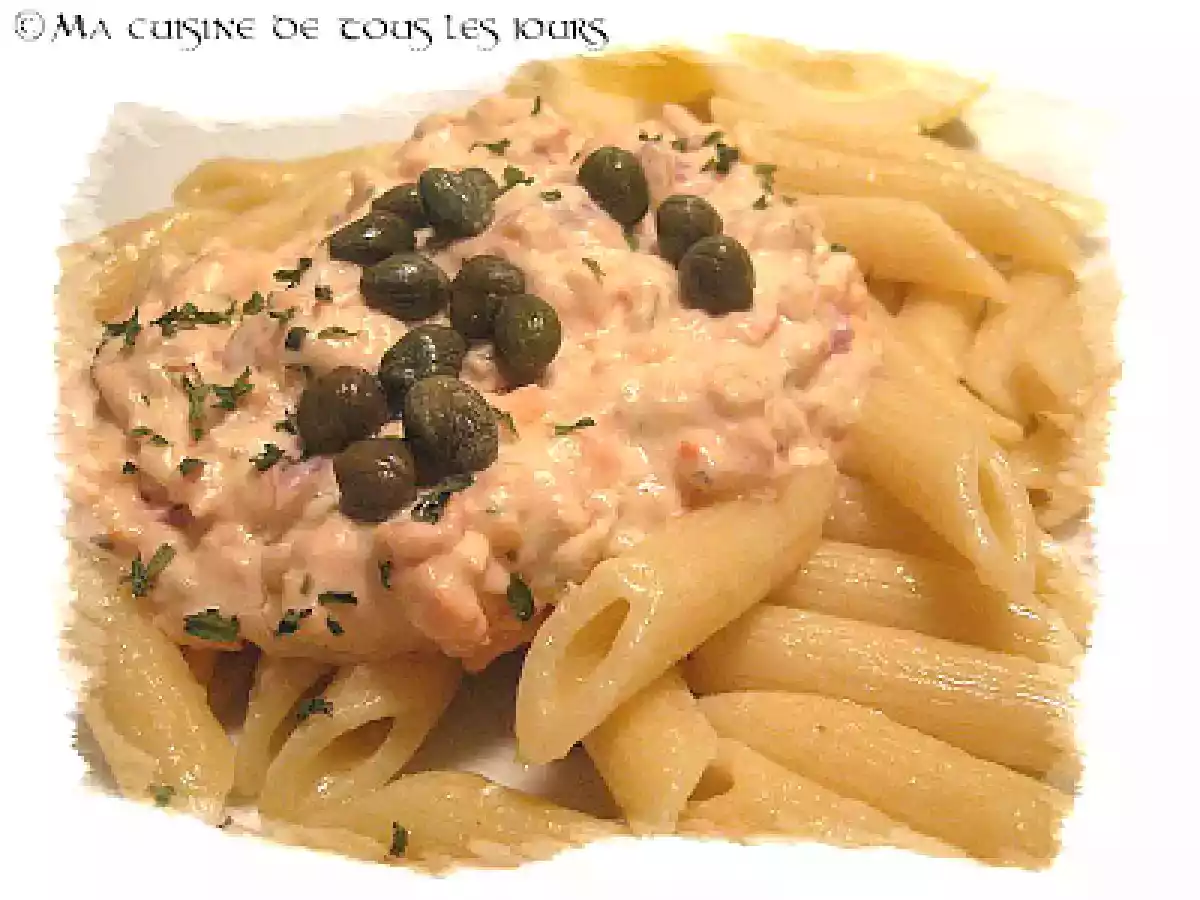 Pennes au saumon fumé et au fromage à la crème - photo 2