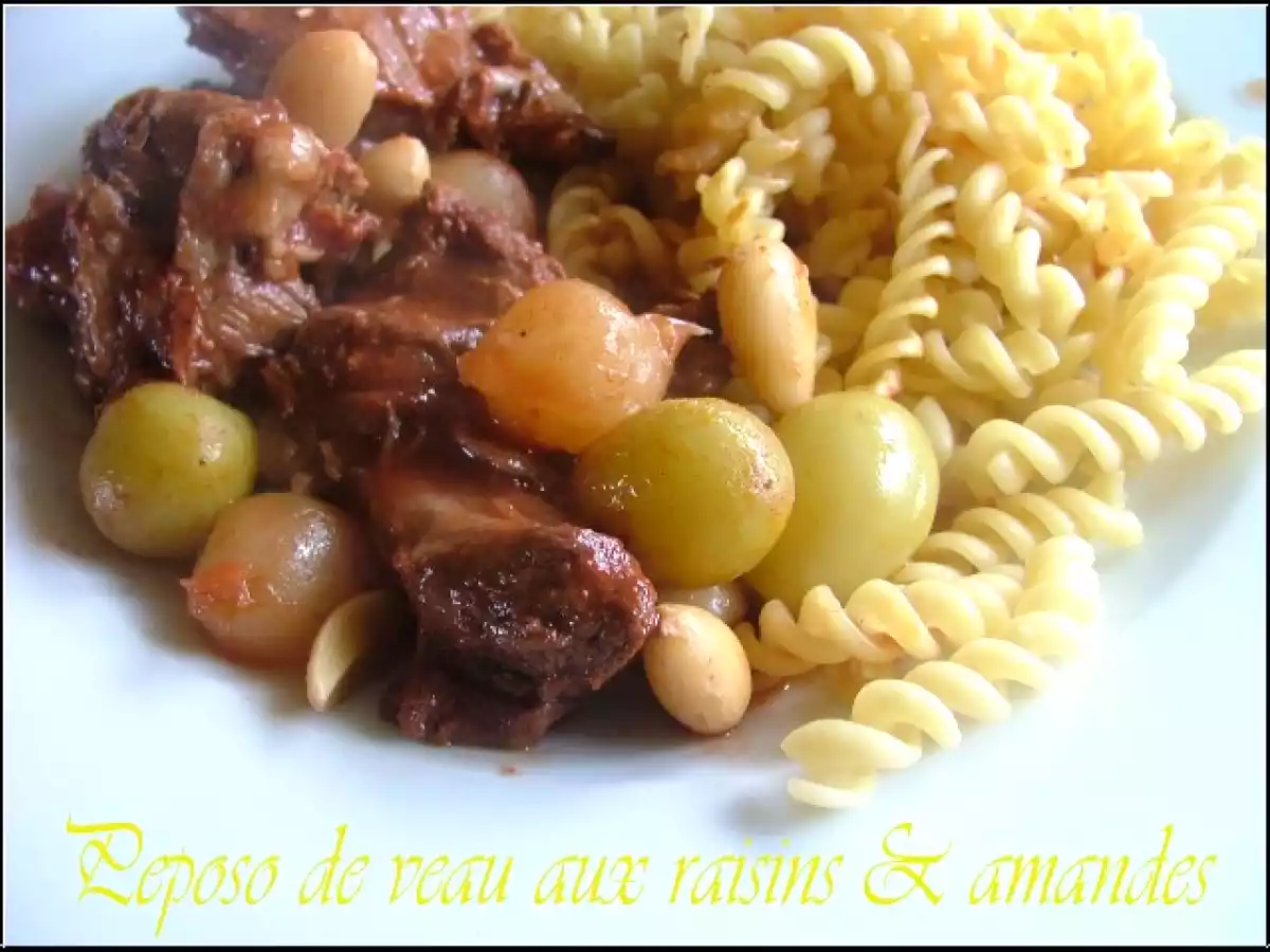Peposo de veau aux raisins & aux amandes