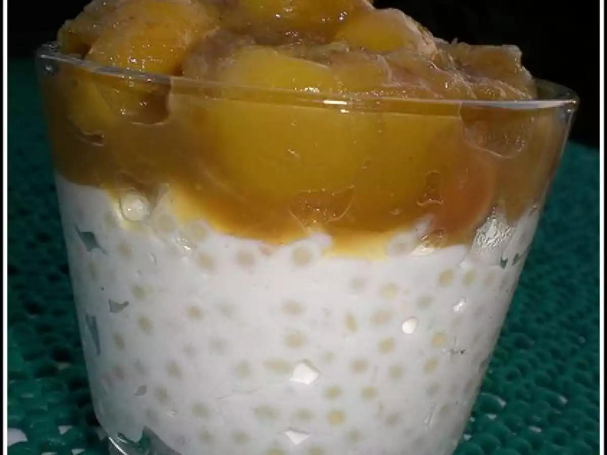 Perles blanches au coco et mirabelles au muscovado