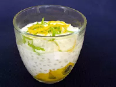 Perles du Japon au lait de coco sur lit de mangue à la cardamome