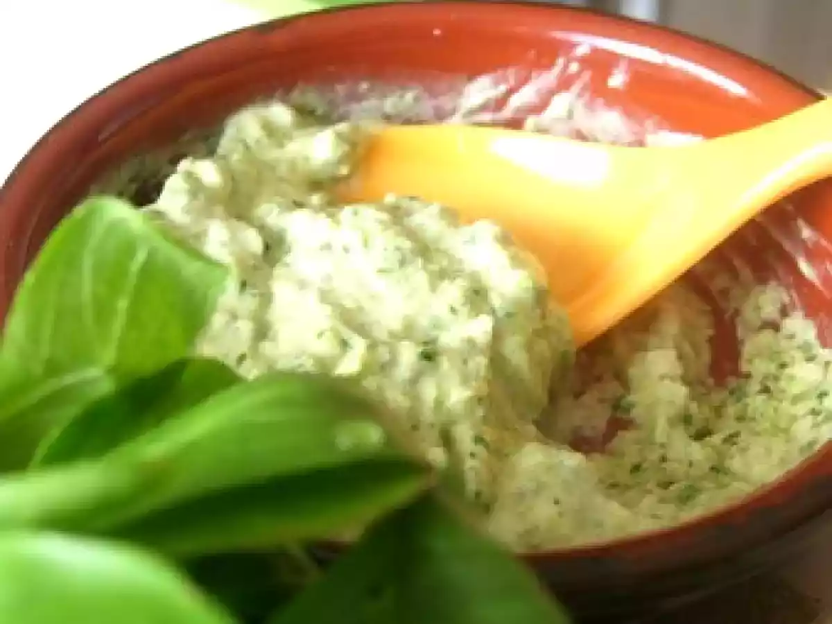 Pesto mâche et crème de sésame