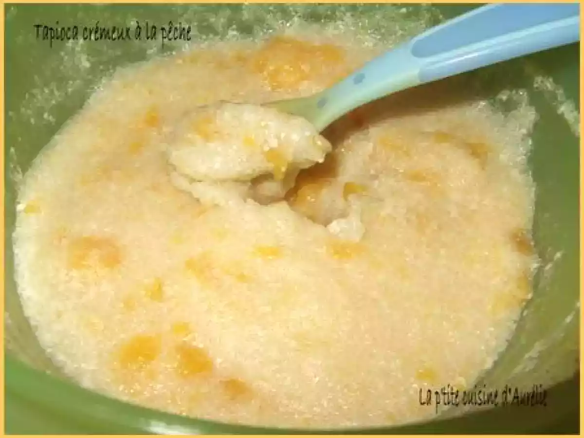 Petit dessert : Tapioca crémeux à la pêche